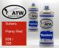 Preview: Subaru, Flamy Red, 936 / 336: 400ml Sprühdose + 400ml Klarlack - Set, von ATW Autoteile West.